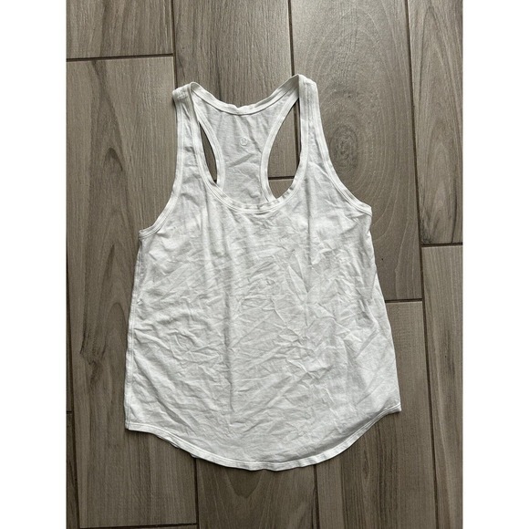 Lululemon Shirt Women 6 White Lightweight Gym Outdoor Sleeveless MN Logo Mpls ES - Picture 2 of 2
